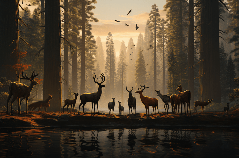 A group of animals meeting in the Angeles National Forest.