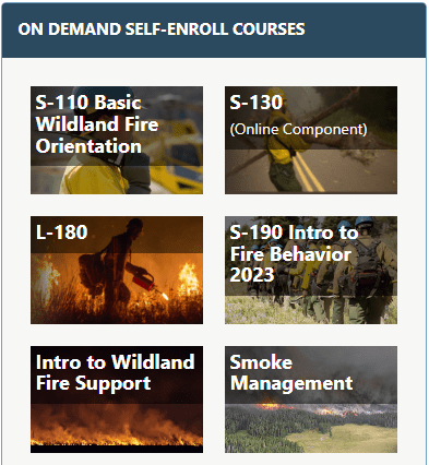Free training available through the Wildland Fire Learning Portal environment, a U.S. Government contracted information system.